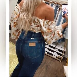 WRANGLER WANDERER 622 Jeans‎ 27W X 32L High Rise Flare Free People Indigood Boho